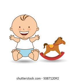 happy baby toy design graphic vector illustration eps 10