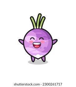 happy baby turnip cartoon character , cute style design for t shirt, sticker, logo element