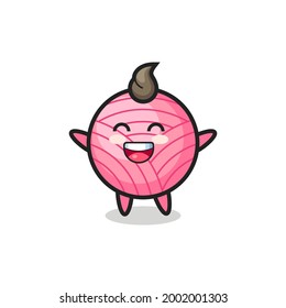 happy baby yarn ball cartoon character , cute style design for t shirt, sticker, logo element