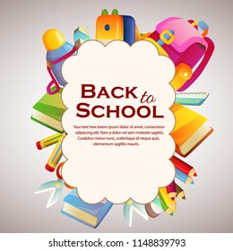 happy back to school cloud with stationary
