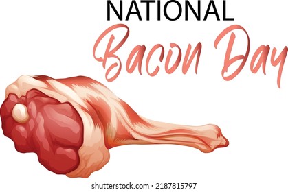 Happy Bacon Day vector. Raised fist holding a slice of bacon icon vector. Clenched fist holding bacon vector. Important day