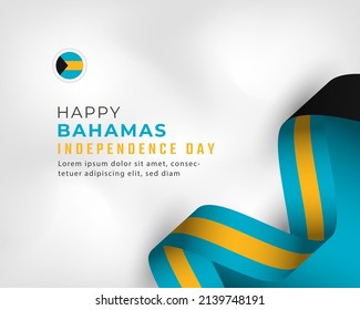 Happy Bahamas Independence Day July 10th Celebration Vector Design Illustration. Template for Poster, Banner, Advertising, Greeting Card or Print Design Element