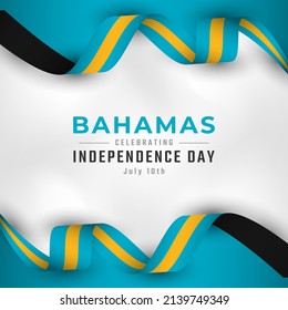 Happy Bahamas Independence Day July 10th Celebration Vector Design Illustration. Template for Poster, Banner, Advertising, Greeting Card or Print Design Element