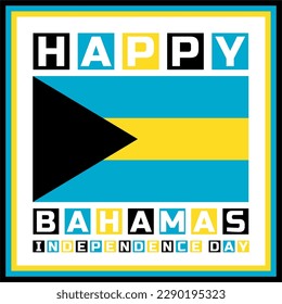Happy Bahamas independence day Vector Template Design Illustration