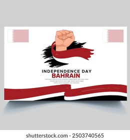 Happy Bahrain Independence Day Banner vector.