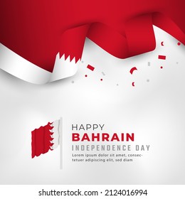 Happy Bahrain Independence Day December 16th Celebration Vector Design Illustration. Template for Poster, Banner, Advertising, Greeting Card or Print Design Element