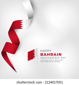 Happy Bahrain Independence Day December 16th Celebration Vector Design Illustration. Template for Poster, Banner, Advertising, Greeting Card or Print Design Element