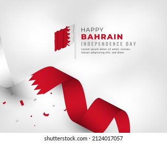 Happy Bahrain Independence Day December 16th Celebration Vector Design Illustration. Template for Poster, Banner, Advertising, Greeting Card or Print Design Element