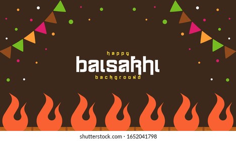 Happy baisakhi background illustration vector. Indian festival celebration element and wishing