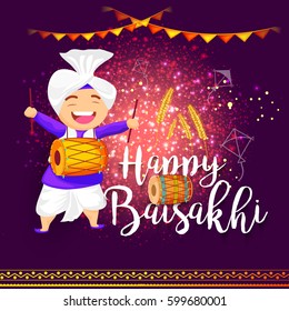 Happy Baisakhi Celebration Poster Or Banner Background.