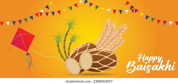 Happy Baisakhi Celebration vector poster