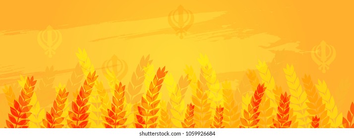 Happy Baisakhi Day Banner. 