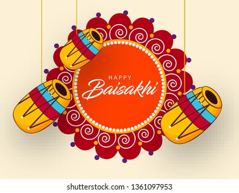 Happy Baisakhi Design, Vector Illustration.