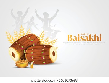 Happy baisakhi festival background. Baisakhi creative concept vector illustration banner design.