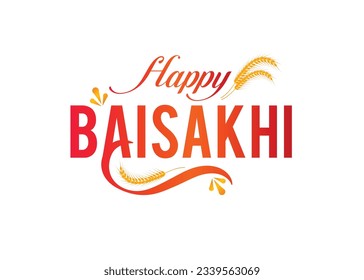 Happy Baisakhi Festival Wish Unit with Background Template Design Vector Illustration