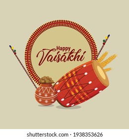 Happy baisakhi flat design background