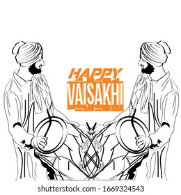  Happy Baisakhi With Hindi message  (Baisakhi Di Lakh Lakh Vadhaiyan) Celebrate Vaisakhi Festival Background.