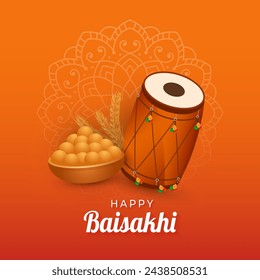 Happy baisakhi indian cultural festival celebration