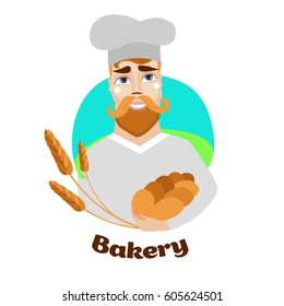 Happy baker- vector illustration