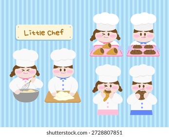 Fröhliches Backen mit einem kleinen Koch
