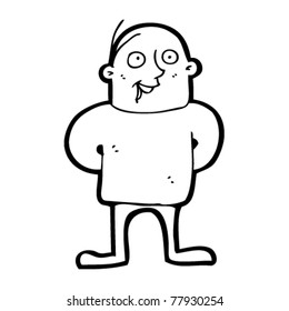 happy bald man cartoon