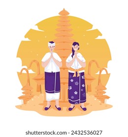 Happy Bali's Nyepi silence day illustration greetings