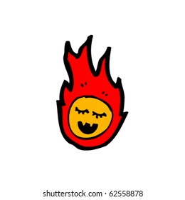happy ball of fire cartoon