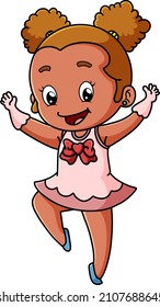 The happy ballerina is dancing with one leg of illustration