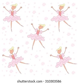 Happy ballerina vector card design