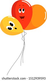 Happy balloons, illustration, vector on white background.