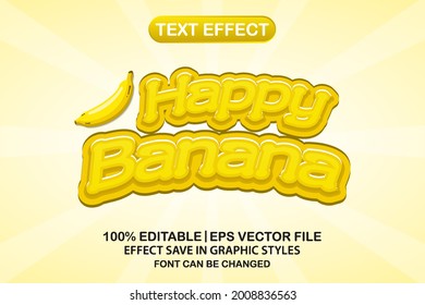 happy banana 3d editable text effect