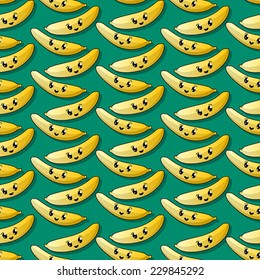 Happy banana seamless pattern for design