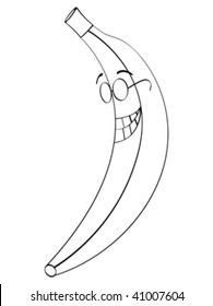 ilustración de vector de banana feliz