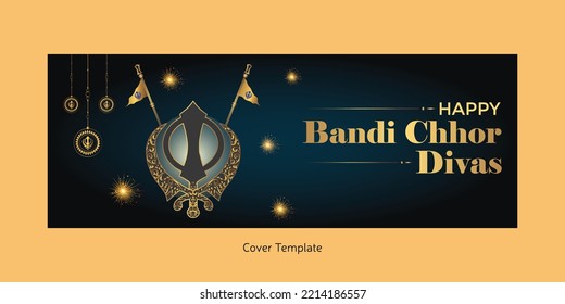 Happy Bandi Chhor Divas Indian Festival Cover Page Template.