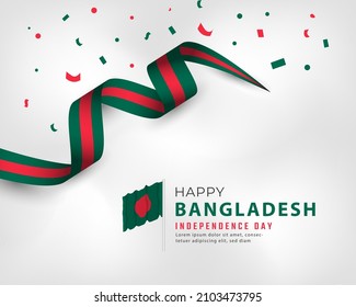 Happy Bangladesh Independence Day March 26th Celebration Vector Design Illustration. Template for Poster, Banner, Advertising, Greeting Card or Print Design Element