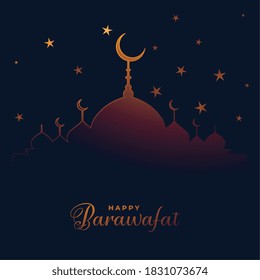 happy barawafat festival wishes card design