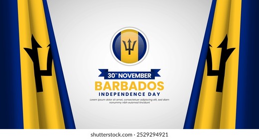 Feliz Dia da Independência de Barbados Projeto de fundo para cartaz, banner, publicidade, cartão de saudação