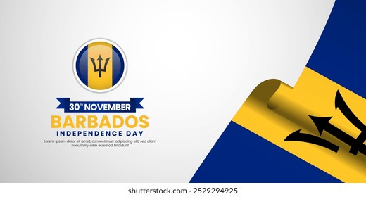 Happy Barbados Independence Day Background Design for Poster, Banner, Advertising, Greeting Card