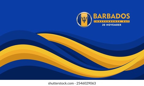 Happy Barbados Independence Day Background Design for Poster, Banner, Advertisement, Greeting Card. Barbados Independence Day 30 November