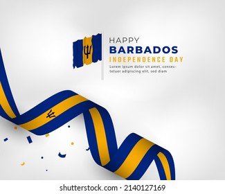 Happy Barbados Independence Day November 30th Celebration Vector Design Illustration. Template for Poster, Banner, Advertising, Greeting Card or Print Design Element