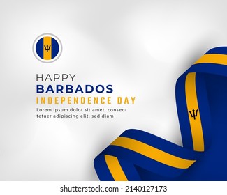 Happy Barbados Independence Day 30. Celebration Vector Design Illustration. Vorlage für Poster, Banner, Werbung, Grußkarte oder Print-Design-Element