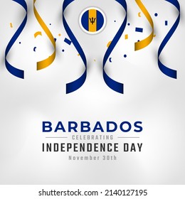 Happy Barbados Independence Day November 30th Stock Vector (Royalty ...