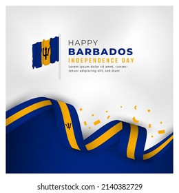 Happy Barbados Independence Day November 30th Celebration Vector Design Illustration. Template for Poster, Banner, Advertising, Greeting Card or Print Design Element