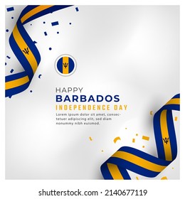 Happy Barbados Independence Day November 30th Celebration Vector Design Illustration. Template for Poster, Banner, Advertising, Greeting Card or Print Design Element