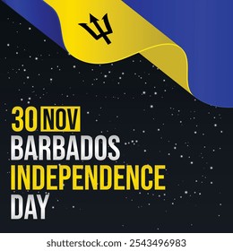 Feliz Dia da Independência de Barbados Post Design. Cópia arquivada em 15 de julho de 2012 "Barbados Independence Day Typography Post" . Barbados Trident. 30 de novembro, Barbados Freedom Tribute. Banner, Cartão de Mensagens, mídia social, vetor