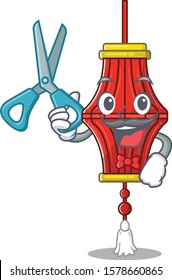 Happy Barber chinese paper lanterns mascot cartoon character style