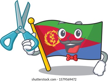 Happy Barber flag eritrea mascot cartoon character style