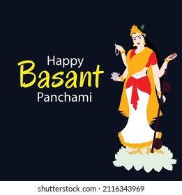 Feliz Vasant Vasant Panchami Elegante Ilustración