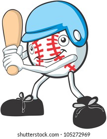 Happy Baseball Player Illustration