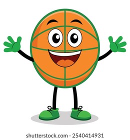 Happy Basketball character vector illustration